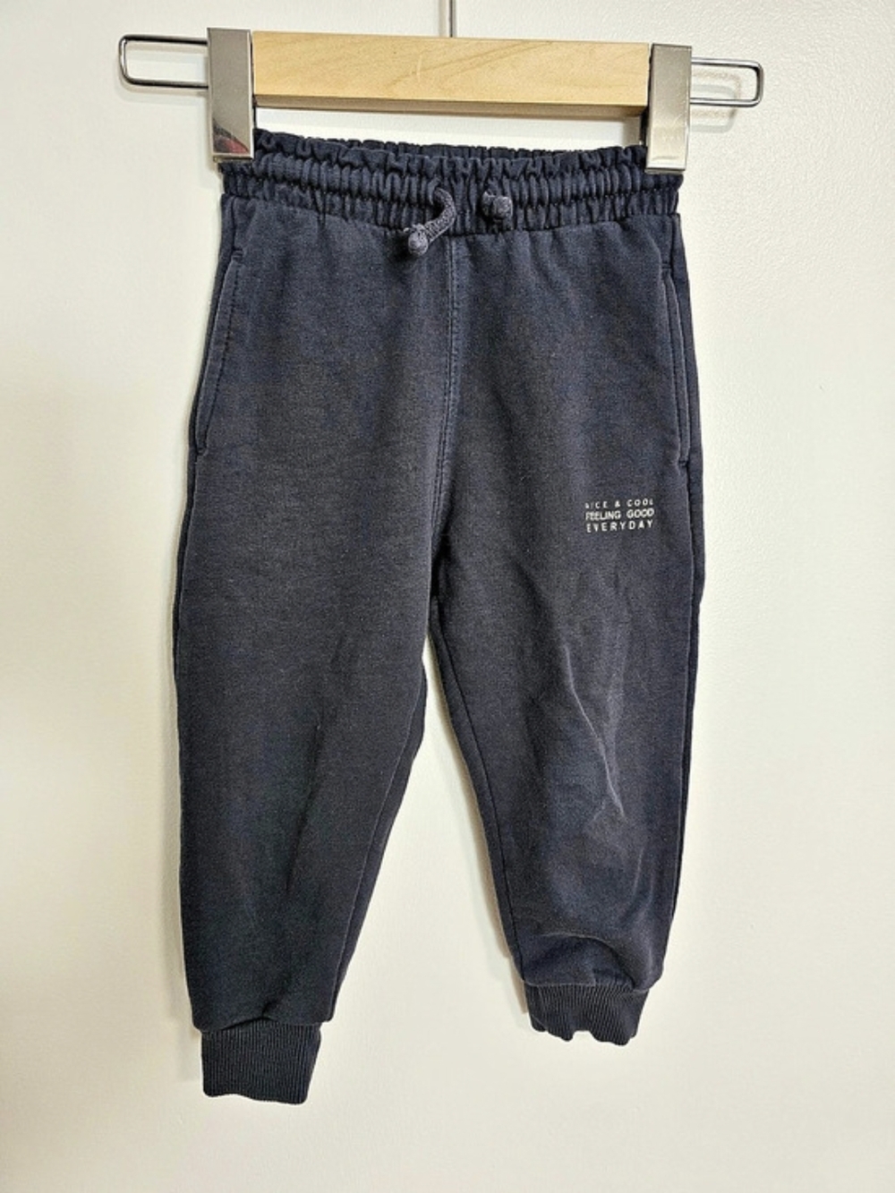 🧸2/20$ Zara Plush Jogger Trousers Boys 3-4 Years Navy Blue